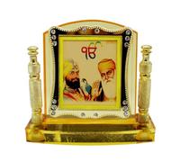 BEXCO Guru Nanak Dev Ji & Guru Gobind Singh Ji photo Frame, height 3.5 inch For Car Dashboard, tabletop, Office Desk