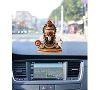 BEXCO Lord Venkateswara Balaji Multi Colored Stone Studded Gold Finish self Standing Statue for car Dashboard (0266col)