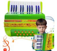 Bexdug Accordion Musical Instrument Toy, 6Bass 17Keys Small Button Accordion, Educational Toy Preschool Lightweight Musical Instrument for Beginners & Kids