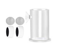 Bexdug Aquarium Fish Feeder - Transparent Fish Tank Feeding Bowl,Suction Cup Feeding Equipment With Anti-Drift Ring And Leak Net, Cylindrical Shape For Men