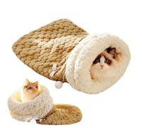 Bexdug Cat Nest - Plush Warm Pet Sleep Bed,Enclosed Soft Warm Sleeping Bag for Cat Dog Bunny Small Animals Living Room Bedroom Balcony Winter Bedside