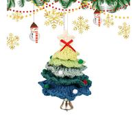 Bexdug Crochet Christmas Ornaments - Handmade Knitted Christmas Tree Ornaments with Bell | Home Decoration for Living Room Mantelpiece Windowsill Bookshelves Bedroom Desk Holiday