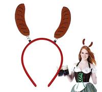 Bexdug Dark Beer Headband | Festival Headband - For Festival Sausage Beer Mug And Beard Design Hairband For Girls