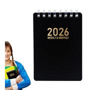 Bexdug Day Planner - 2026 Ringed Notebook | Pocket Size A7 Soft Coil Date Workbook for Research College Law Workplace