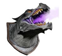 Bexdug Dinosaur Wall Sculpture, Dragon Head Dragon Wall Art - Led Illuminated Eyes Dragon Head Wall Mount, Fantasy Wall Art, Dragon Room Decor For Home And Offices