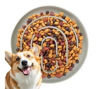 Bexdug Dog Cat Slow Feeder Bowl - Pet Cat Dog Food Bowl Slow Feeder,Silicone Food Holder, Healthy Eating Round Dish for Indoor Outdoor Diced Chicken Cream Cheese