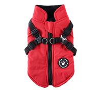 Bexdug Dog Coat with Harness | Cozy Waterproof Windproof Reversible Winter Dog Jacket,Thick Padded Warm Coat Vest Clothes for Puppy Small Medium Large Dogs