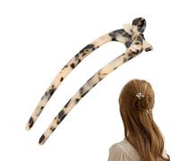 Bexdug Hair Sticks And U Pins, Tortoise U Sticks Pins, Cellulose Acetate Hairpin With Bow Tie, 2 Prong Hair Stick Hairpin For Women Hairstyles
