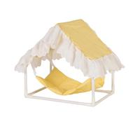 Bexdug Hamster Bed - Sleeping Hammock with Frame | Yellow Checkered Pattern Chinchilla House | for Cages Habitat Enclosure Home Bedroom Corner
