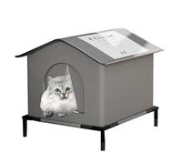 Bexdug Outdoor Cat House,Stray Cat Shelter for Feral Cats | Insulated Cat House, Enclosed Pet Tent, Elevated Pet House, Cat Outside House for Feral Barn Cat