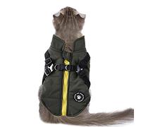 Bexdug Padded Vest Dog Jacket,Warm Zip Up Dog Vest Jacket with Harness Winter Small Dog Coat - Warm Zip Up Cold Weather Coats for Puppy Cats Walking Hiking