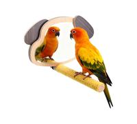 Bexdug Parakeet Perches,Cage Toy With Mirror In Shape Of Puppyors | Bird Playground Equipment,For Boredom Prevention And Mental Stimulation Parakeets And Cockatiels During Alone