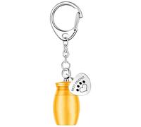 Bexdug Pet Ashes Keepsake Keychain | Dog Keychain Cremation Cylinder Keepsake,Paw Print Memorial Urn, Sympathy Loss of Pet Keyring for Dog, Cat, Puppy