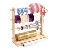 Bexdug Ribbon Organizer for Craft Room - Display Holder,Tulle Roll Organizer,for Mesh Thread Tape Crochet Roll Scissors Sewing Craft Room Florist Arts Wrapping Paper