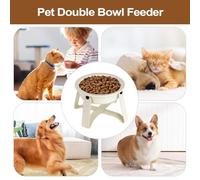 Bexdug Slow Feeding Dog Bowl,Ceramic Metal Anti-Choking Dog Bowl | Dish Feeder with Iron Stand for Kitchen Daily Home Indoor Apartment Outdoor Travel Dining Puppy Healthy Eating