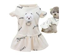 Bexdug Small Dog Dress Costume for Dogs - Cute Polyester Dog Costume with Bear Pattern, Fashionable Comfortable Pet Clothes, Daily Dog Clothes for Small Dogs, Puppies, Pets,