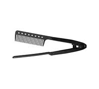 Bexdug Straighten Comb | Hairdressing Styling Hair Straighten Comb | V Shaped Smoothing Brush Flat Ironing Supplies for Home Commuting Dating Holiday Road Trip Travel