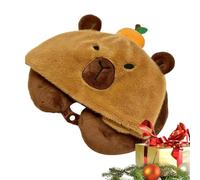 Bexdug U-Shaped Neck Pillow | Warm Capybara Stuffed Toy Pillow,Sleeping Must Have Pillow For Airplanes, Buses And Trains