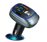 Bexdug Wireless Car Adapter - Car Charger Music Player Adapter Wireless,7-Color Ambient Lighting Equipment Fast Charging for Family Road Trips Travel Commuting Adventure