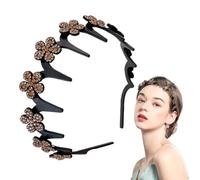 Bexdug Women Wavy Hairband | Rhinestone Flower Squiggly Headband - Sparkling Fashion, All-Day Wear Hair Accessory for Formal Gym Casual Face Washing Spa