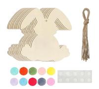 Bexdug Wooden Easter Bunnies Ornaments | Blank Unfinished Holiday Decor,Wooden Rabbit Decorations,for Door Window Birthday Bedside Trees Indoor Thanksgiving Party Offices Car