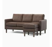 Bexhill Brown, Grey or Tan Faux Leather Reversible L shaped 3 Seater Corner Sofa Furnishings For Less UK Brown One Size