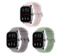 Bexido Bracelet Compatible with Amazfit GTS/GTS 2/GTS 2e/GTS 2 Mini/GTR 42 mm/Amazfit Bip U Pro/Bip S/Bip Lite, Pack of 3, 20 mm Soft Silicone Wristbands Replacement Strap Watch Strap, 1, Silicone,