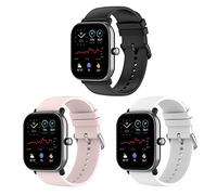 Bexido Bracelet Compatible with Amazfit GTS/GTS 2/GTS 2e/GTS 2 Mini/GTR 42 mm/Amazfit Bip U Pro/Bip S/Bip Lite, Pack of 3, 20 mm Soft Silicone Wristbands Replacement Strap Watch Strap, 1, Silicone,