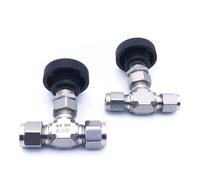 BEXIUJUVX 1/8'' 1/4'' 3/8" 1/2" SS304 Card Sleeve Type Adjustable Needle For Water Gas Oil Control O.D 3 6 8 10 12 mm tube Straight(45661)