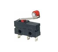 BEXIUJUVX Industrial Switches 5Pcs Mini Micro Limit Switch NO NC 3 Pins PCB Terminals SPDT 5A 125V 250V 29mm Roller Arc Lever Snap Action Push Microswitches(Roller Lever)
