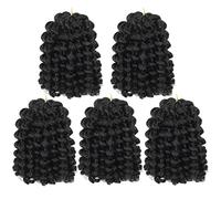 BEXIUKAKA 8" Jamaican Bounce Crochet Braids Crochet Curly Crochet Braids Crochet Braids Crochet Hair Extensions 5pcs 1B