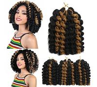 Bexiukaka Crochet Braid Hair Extensions 3 Pieces 8 Inch Jamaican Curly Crochet Braids 1Bp27 8 Inch 3 Pieces