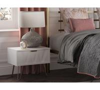 Bexley 1 Drawer Bedside Table 1 Drawer White Matt/Gold