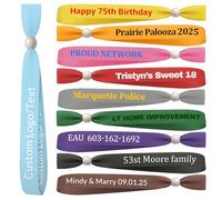 BEXOA Custom Cloth Wristbands with Text and Logo - Bulk Personalised Fabric ID Wrist Bands for Corporate Events, Branding, Promotions, Trade Shows, Conferences, Wedding, Admission