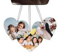 BEXOA Personalised Car Air Freshener with Picture, Custom Double Sided Printed Photo Text Air Freshener for Boyfriend Birthday Gifts (Heart)