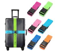BEXOA Personalised Luggage Straps for Suitcases - 6 Pack Custom Suitcase Strap with Embroidery Name, Adjustable Travel Bag Strap (6 Pcs)