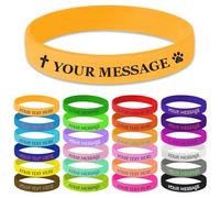 BEXOA Personalised Silicone Wristbands Bulk, Customised Rubber Bracelets with Text/Logo,Customised Rubber Band Bracelets for Events Party Wedding Awareness Motivation
