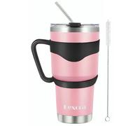 BEXORA 30oz Tumbler with Straw and Lid, Travel Mug- Double Wall Vacuum Stainless Steel Insulated Water Bottle for Drinking Hot or Iced Coffee Drink-Insulated Coffee Cup (Pink)