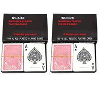 Bexter 4 Decks Royal Poker Size 100% Plastic Playing Cards Set with Plastic Storage Case, Waterproof & Durable, Casino-Style Cards for Poker, Blackjack, Travel & Game Night