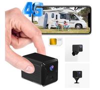 Bextgoo 2K No WiFi Security Camera with SIM Card, 4G LTE Cellular Security Camera, 5200mAh Battery, Portable Mini Car Camera 4G, 160° Wide View, AI Motion Detection, Night Vision