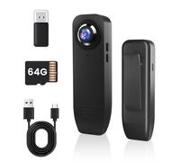 Bextgoo Body Camera 1080P HD with 64GB Memory Card, Mini Body Camera No WiFi Needed, Long Battery Life Wearable Body cam, Motion Detection Bodycam, Night Vision, Video Loop