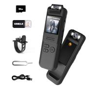 Bextgoo Body Camera, Body Cam with 64GB TF Card, 1080P HD Video Camcorder, 180° Rotatable Lens, Mini Sports Action Camera with Magnetic Back Clip & Bike Mount, Clip on Cam for Travel/Cycling/Sport