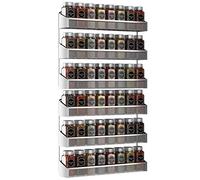 Bextsware 2 Pack Spice Rack Organizer, 3 Tier Counter-top Stand or Wall Mounted Storage Rack Hanging Shelf for Kitchen Cabinet, Cupboard, Pantry Door or Bathroom Shower Cosmetic - Chrome