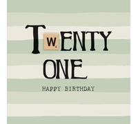 Bexy Boo 21st Birthday Card with Wooden Scrabble Tile Attachment, Milestone Greeting Card, Standard Size, Decorative, for Him or Her