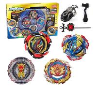 Bey Battling Top Set 4 Metal Spinning Tops with Combat Stadium &2 Launchers | Compatible with Burst Series Parts with Battle Stadium Support Multiplayer Combat Games Tops Gift for 6-12 Years Boys & Girls