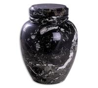 Bey-Berk Deering Moments Marble Cremation Urn for Human Ashes, Adult Size, Large (Black)