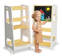 Bey&Co® Wooden Learning Tower - Observation Tour for Children - 3 Adjustable Heights, Non-Slip Surface and Stable Legs - Montessori Method - 12 Months and Above