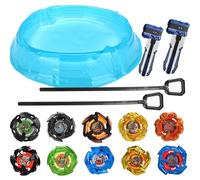 BeyBattling Top Burst Blade Toy Alloy Set 10 PCS Spinning Tops, 2 Launchers 1 Combat Battling Stadium Game with Portable Storage Box Gift for Kids Grils Children Boys Ages 3 +