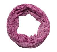 beybey® Delicate women's loop scarf made from a very fine material made of silk and cotton and in exclusive colours., Flowers pink, ca. 150 cm x 40cm