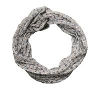 beybey Delicate women's loop scarf made from a very fine material made of silk and cotton and in exclusive colours., Beige flowers, ca. 150 cm x 40cm